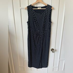 PRÉCIS PENCIL DRESS NAVY BLUE plus  SIZE 14 CLASSY FLATTERING POLKA DOT COMFORT